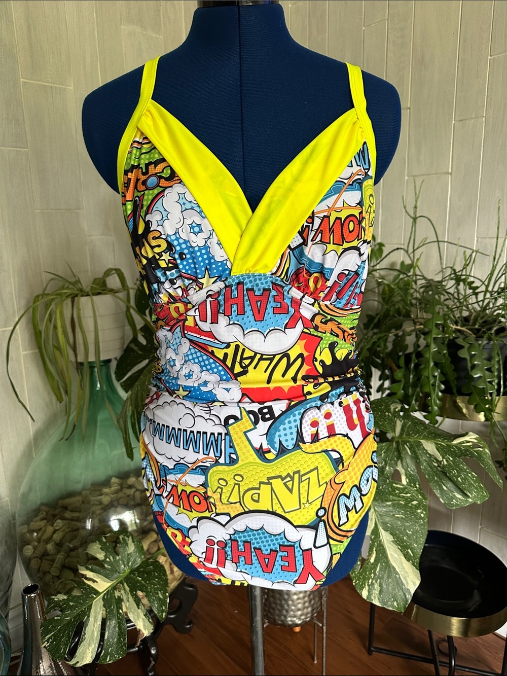 Yellow Pop Art One-Piece Swimsuit